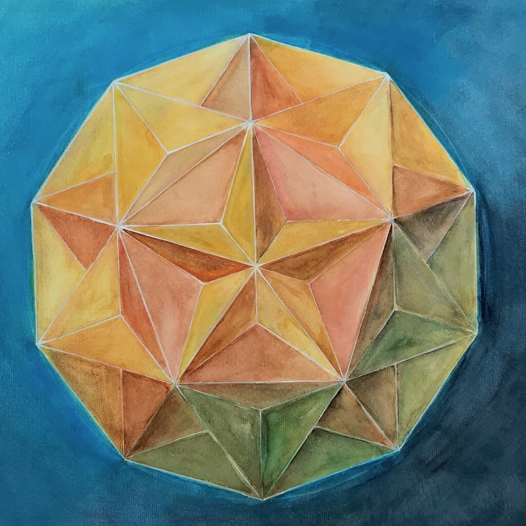 Coeur de l'Arbre, Aquarelle, 40 × 40 cm