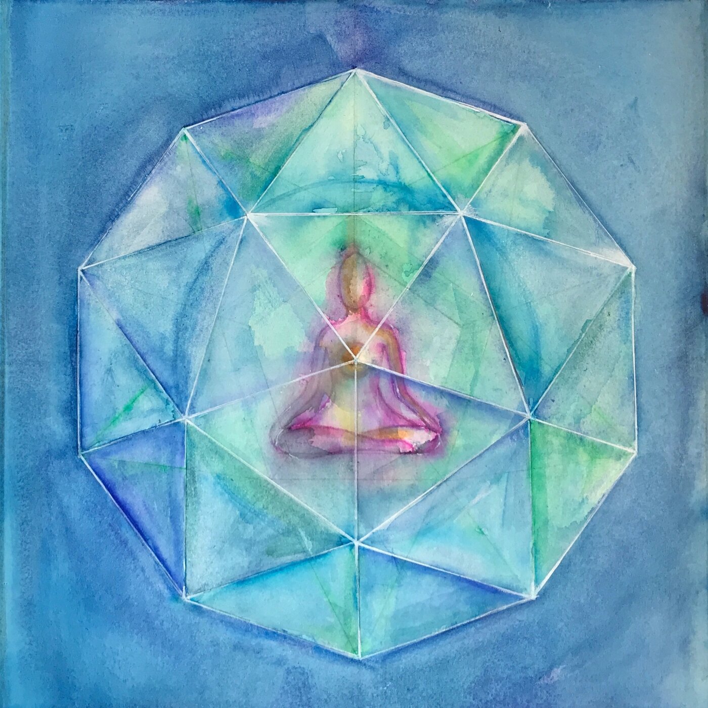 Humilité, Aquarelle, 30 × 30 cm