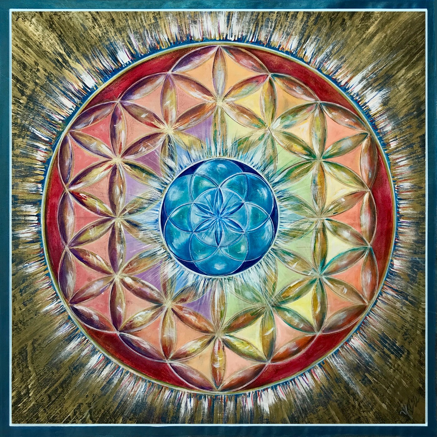 Union sacrée, Acrylique sur tissu, 60 × 60 cm